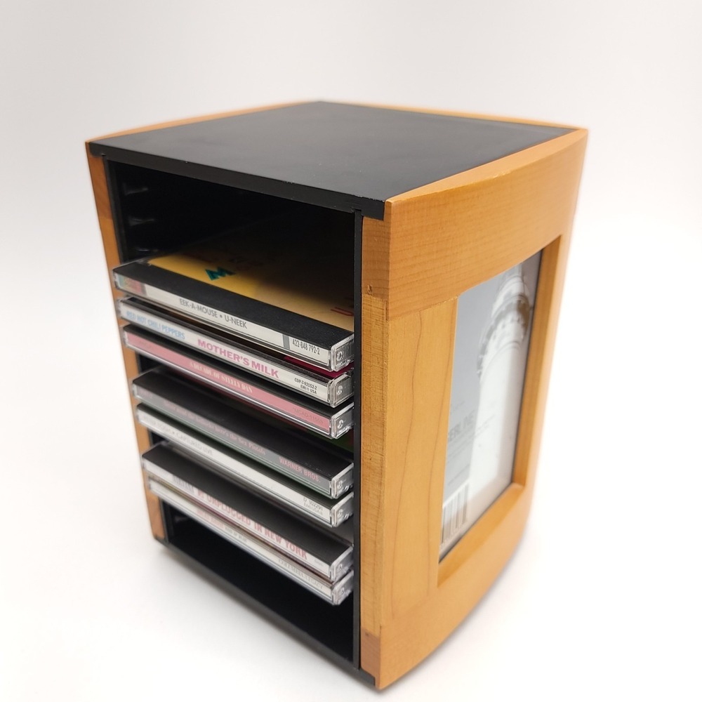 Laserline CD STUDIO 15 Honey Maple Media Storage Spinner Photo‎ Frame Desktop